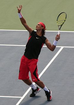 Rafael Nadal playing in the 2006 U.S. Open