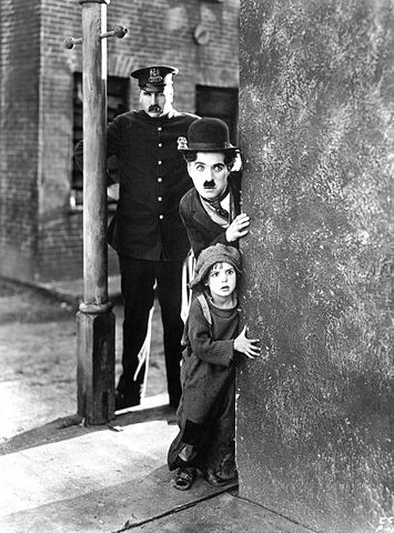 Charlie Chaplin in the 1917 silent comedy The Kid